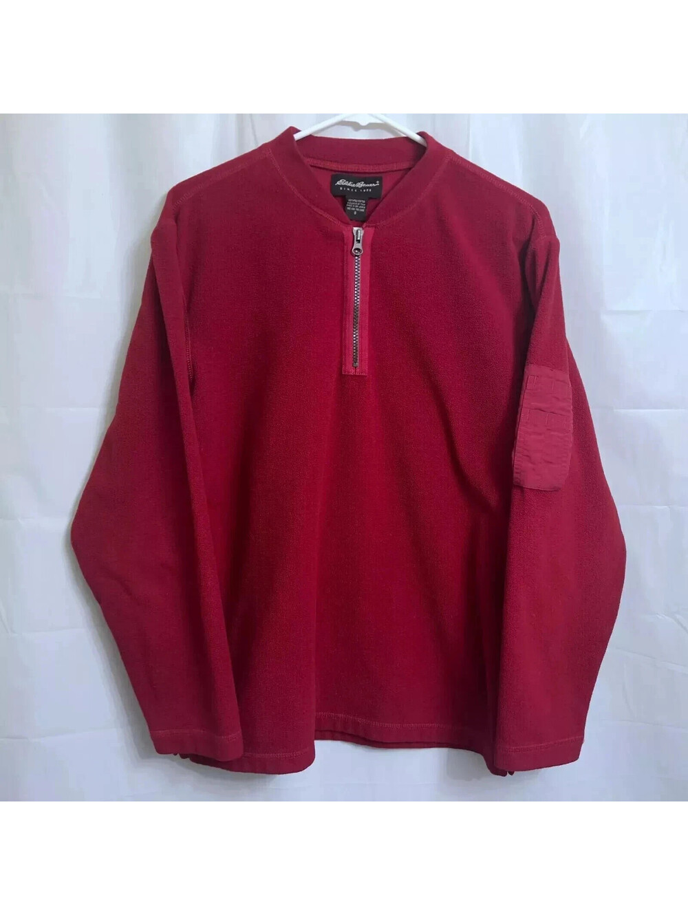 Eddie Bauer 1/4 Zip Fleece Pullover Sweater Men's Small S Red
